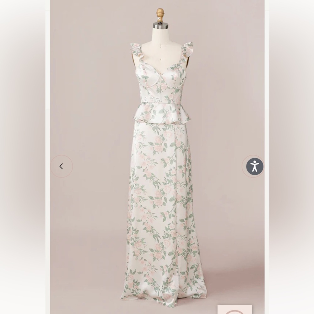Revelry Piper Satin Floral Print Dress